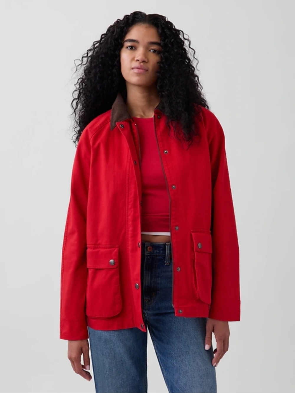 Gap Oversized Chore Jacket XXS XS Red NWT